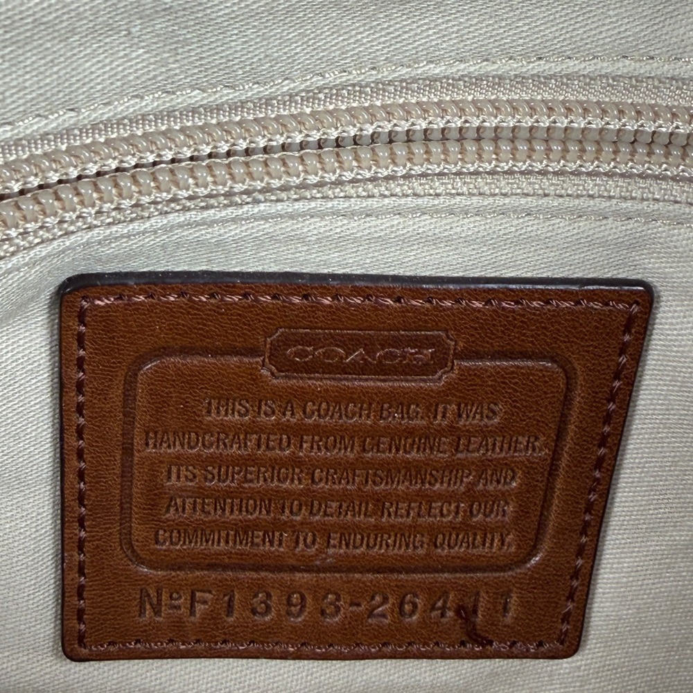 Coach Studded Leather Shoulder Bag Womens Large Brown Brass Satchel 26411 - Picture 14 of 14